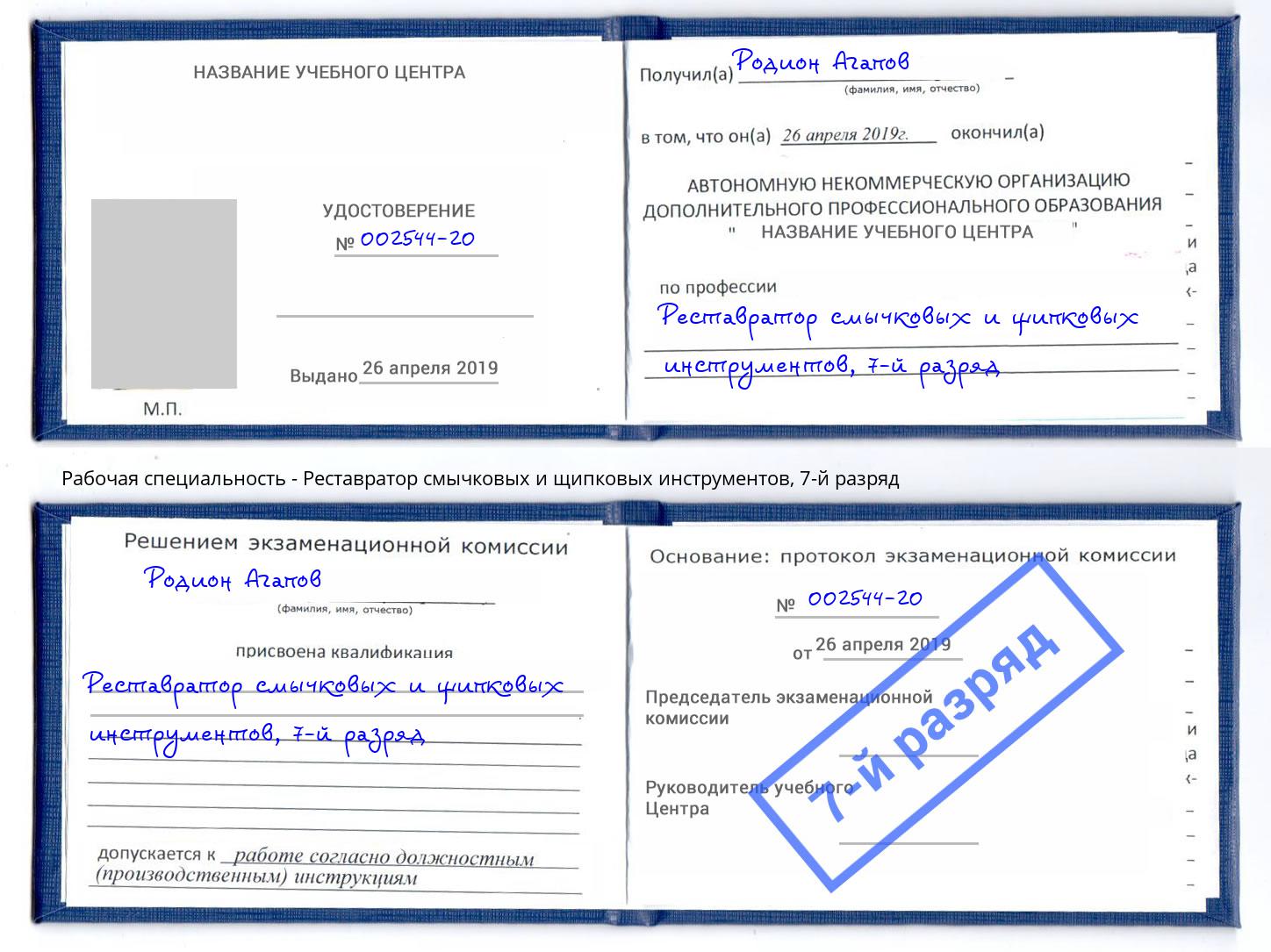 корочка 7-й разряд Реставратор смычковых и щипковых инструментов Острогожск